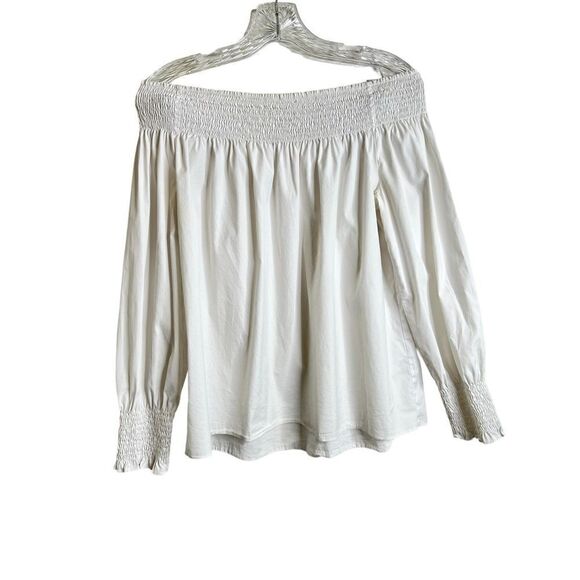 Zara of the shoulders blouse white sz M - Picture 3 of 5
